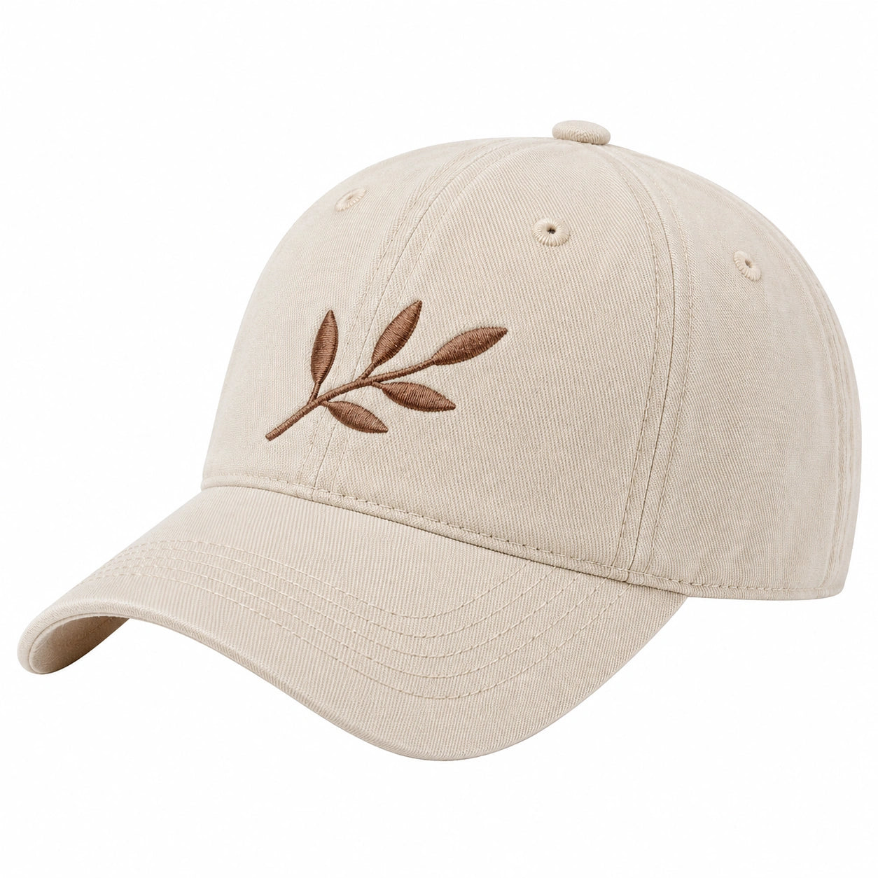 Verstellbare Baseballkappe mit Stickerei in Beige