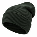 Gerippte Wintermütze Beanie Dunkelgrün