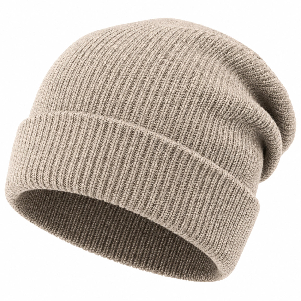 Unisex Rippstrickmütze Beige