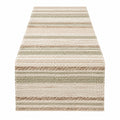 Gestreifter Tischläufer Beige/Grün 180x33 cm