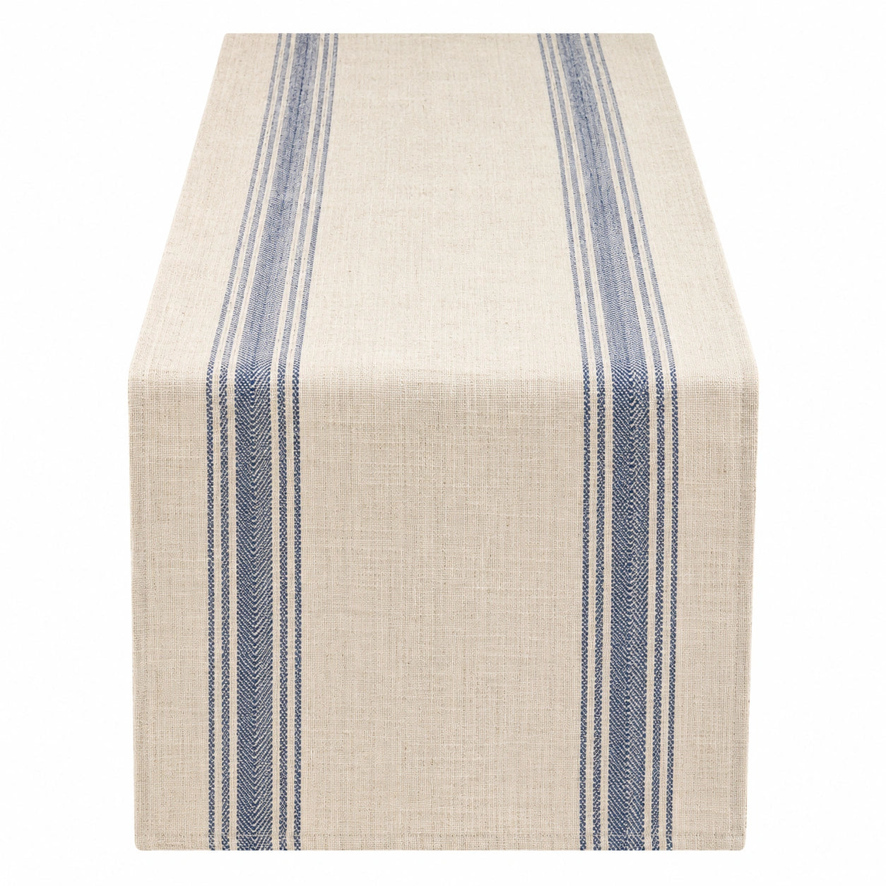Tischläufer mit Streifenmuster Beige Blau 180x40cm