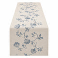 Tischläufer Blau Stickerei Beige 180x40cm