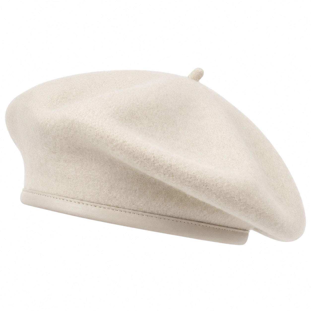 Elegantes Damenbarett aus Wolle in Creme