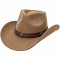 Brauner Cowboyhut mit Breiter Krempe