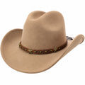 Western Cowboyhut beige mit Sternverzierung