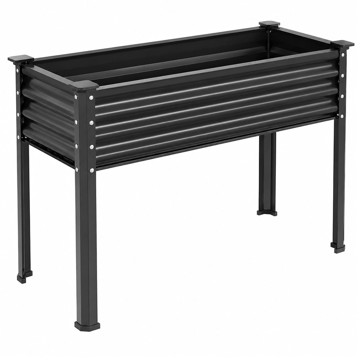 Hochbeet Garten Blumenbeet Schwarz 100x40x80 cm