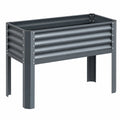 Graues Metall-Hochbeet, 91x41x80 cm