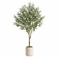 Künstlicher Olivenbaum im Keramiktopf 150 cm Grün/Schwarz