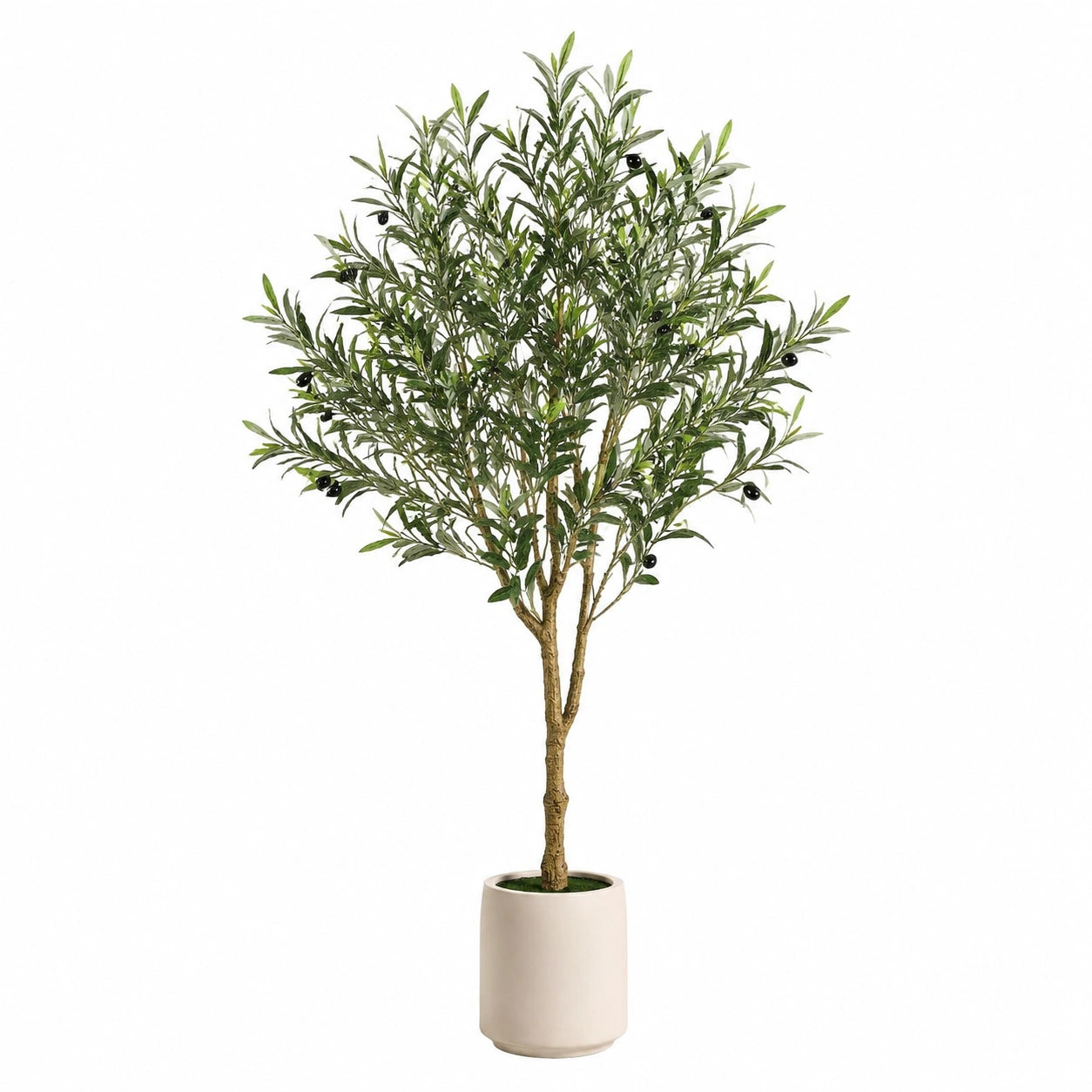 Künstlicher Olivenbaum im Keramiktopf 150 cm Grün/Schwarz