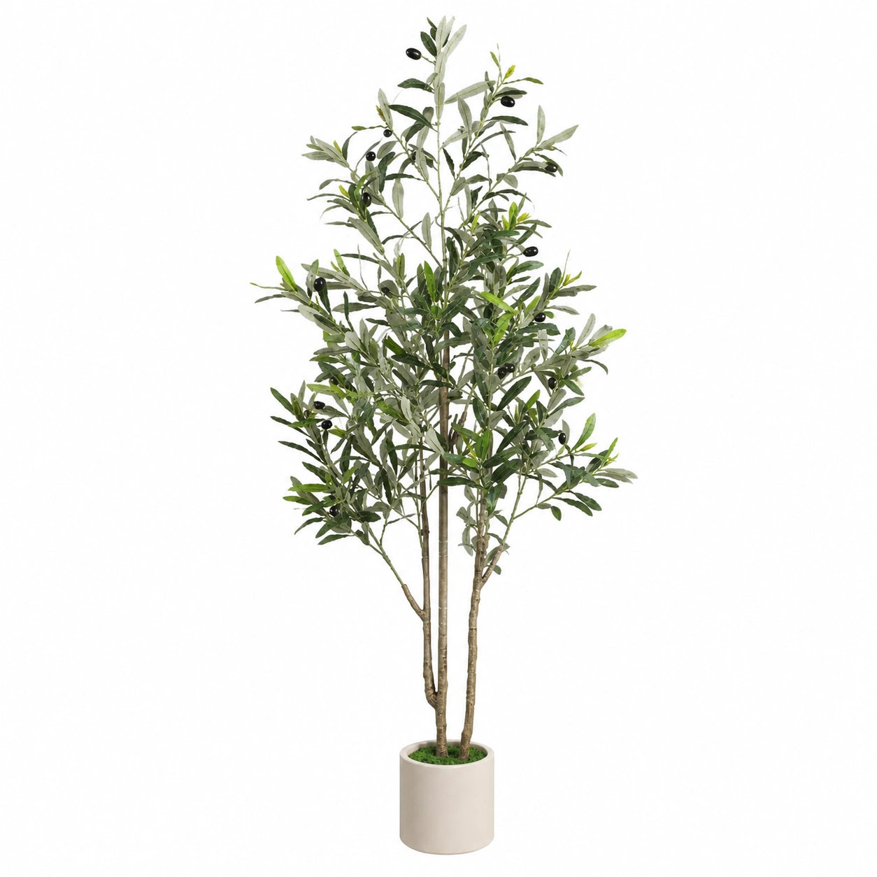 Künstlicher Olivenbaum 180cm mit Keramiktopf, Grün