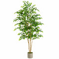 Kunstpflanze Ficus Baum Grün 180cm mit Topf