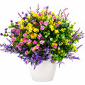 Künstliches Blumenarrangement im Weißen Topf 30 cm Mehrfarbig