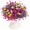 Buntes Kunstblumen-Arrangement im weißen Topf, 35 cm