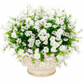 Künstlerisches Blumenarrangement in Keramikvase, Weiß, 40cm